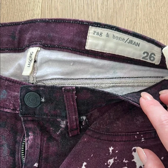 Stylish Purple and Black Splatter Leggings - Picture 3 of 3